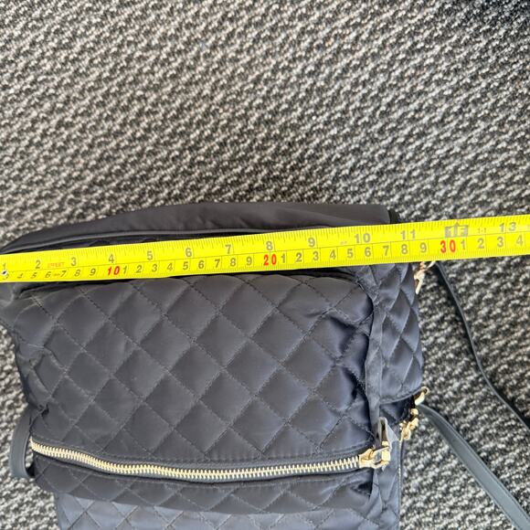 Bebe Women's Black Quilted Backpack Purse Bag Gold Hardware Buckle Straps NEW - Picture 14 of 15